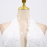 hazel white Deep V-neck halterneck layer ruffle trim maxi dress