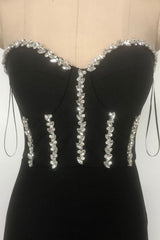 kristin Black Strapless Mesh Bandage Maxi Dress