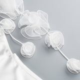 cheryl 3D flowers Sleeveless mini dress in white