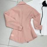 layer trim chiffon shirt mini dress in pink