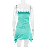 STRAPLESS CORSET DRESS IN GREEN