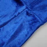 josephine off-shoulder velvet sash gown in blue