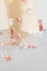 Off-Shoulder Embroidered Maxi Dress in apricot