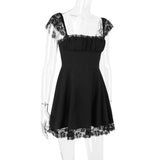 SATIN LACE MINI DRESS