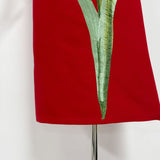 suzanne Appliqué Floral Bustier Maxi Dress in red