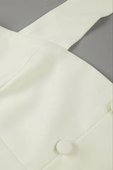 Almond Woven Halter Button Maxi Dress