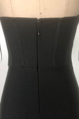kristin Black Strapless Mesh Bandage Maxi Dress