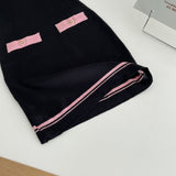 vanessa off-shoulder Knit mini Dress in black