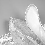 crop top drape skirt set in silver