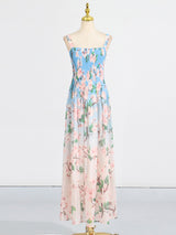 xaviera pleated silk chiffon gown in blue