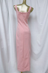 slit bonded crepe gown in pink
