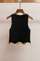 black Cropped Jumper with Chain Detail