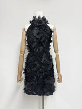 Cherry Blossom Mini Dress in Black