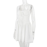 LACE CORSET MINI DRESS IN WHITE