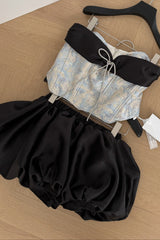 Bethari Strapless Corset Puffy Mini Dress