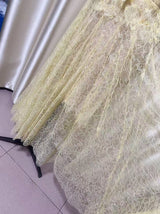 jennifer Lace Flower embellished maxi Dress in yellow