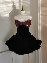 evangeline sequin embellished mini dress in black