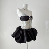Bethari Strapless Corset Puffy Mini Dress