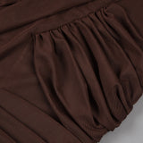 long sleeve mesh insert draped maxi dress