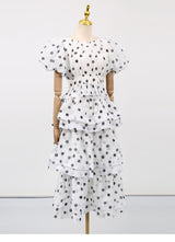 Colette Polka Dot Ruffle Skirt Two Piece Set