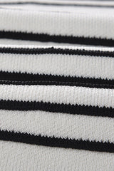 Two-tone v-neck sleeveless flared knit mini dress