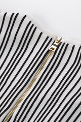 Two-tone v-neck sleeveless flared knit mini dress