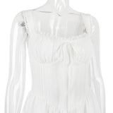 LACE CORSET MINI DRESS IN WHITE