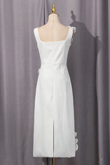 sabrina 3d flower Midi Dress in white