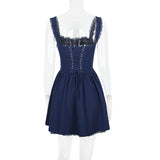 LACE CORSET MINI DRESS IN WHITE