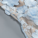 jessica floral embroidery Mini Dress in Blue