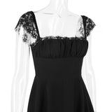 SATIN LACE MINI DRESS