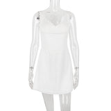 WHITE PIN TUCK MINI DRESS