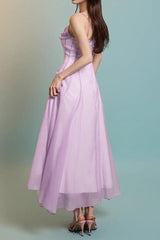 simona chiffon Chest wrap maxi dress in purple