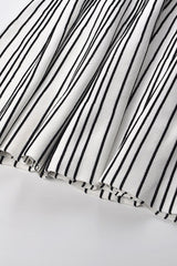 Two-tone v-neck sleeveless flared knit mini dress