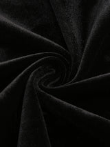 velvet crystal embellished maxi dress in black