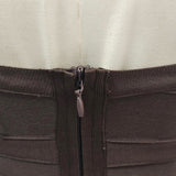 chocolate halter bodycon midi bandage dress