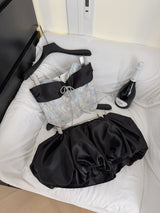 Bethari Strapless Corset Puffy Mini Dress