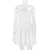 LACE CORSET MINI DRESS IN WHITE