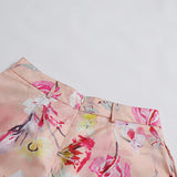 orange jenny floral printed shirt shorts set