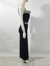 rita Rhinestone Bandage maxi dress in black