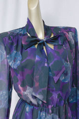 Purple Floral Cocktail mini Dress