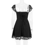 SATIN LACE MINI DRESS