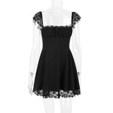 SATIN LACE MINI DRESS