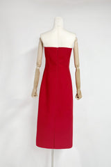 suzanne Appliqué Floral Bustier Maxi Dress in red