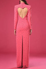 Berenice Heart Cutout Long Sleeve Maxi Dress