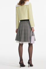 sigrid Boucle Contrast Collar Jacket in Yellow