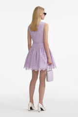 Lilac Lace Sleeveless Mini Dress