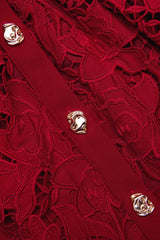 Burgundy Lace Collared Mini Dress