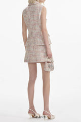 Pastel Boucle Tailored Mini Dress
