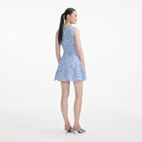 pandora Flower Lace Mini Dress in blue